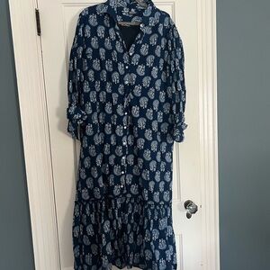 Madison Mathew’s Blue and White Lined Dress